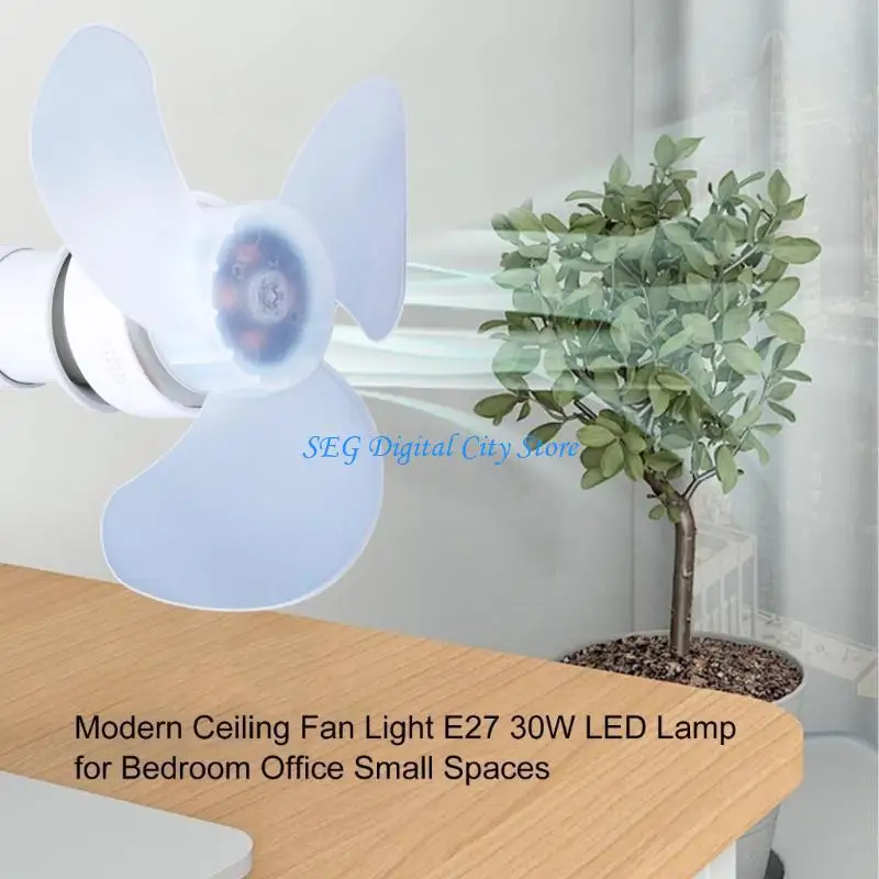 U75B Quiet Cooling Led Light Fan E27 Conversion Base 5.5inch LED Bulb Fan for Home
