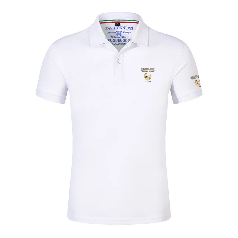 Chicken Game Don't Look At The Chicken Pattern 2025 Men Summer Ordinary Polo Shirt Comfort Solid Color Casual Short Sleeve Tops