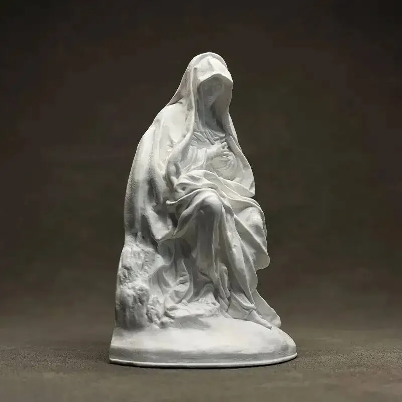 Gypsum Resin Ornament Prayer Person Catholicism Simulated Human Figure Sculpture Decorative Figurines Home Decoration