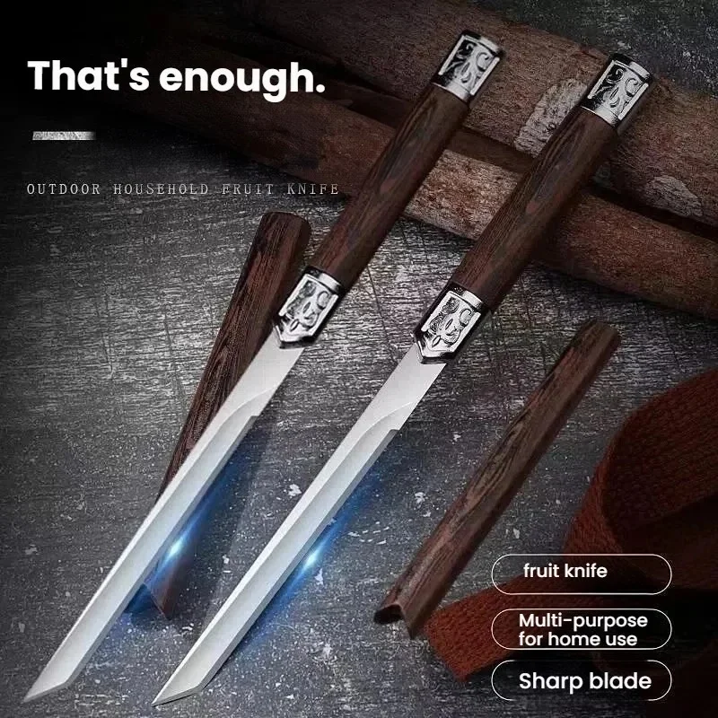 High-grade stainless steel small straight fruit knife household portable magic pen hand meat knife perfect for home cooking