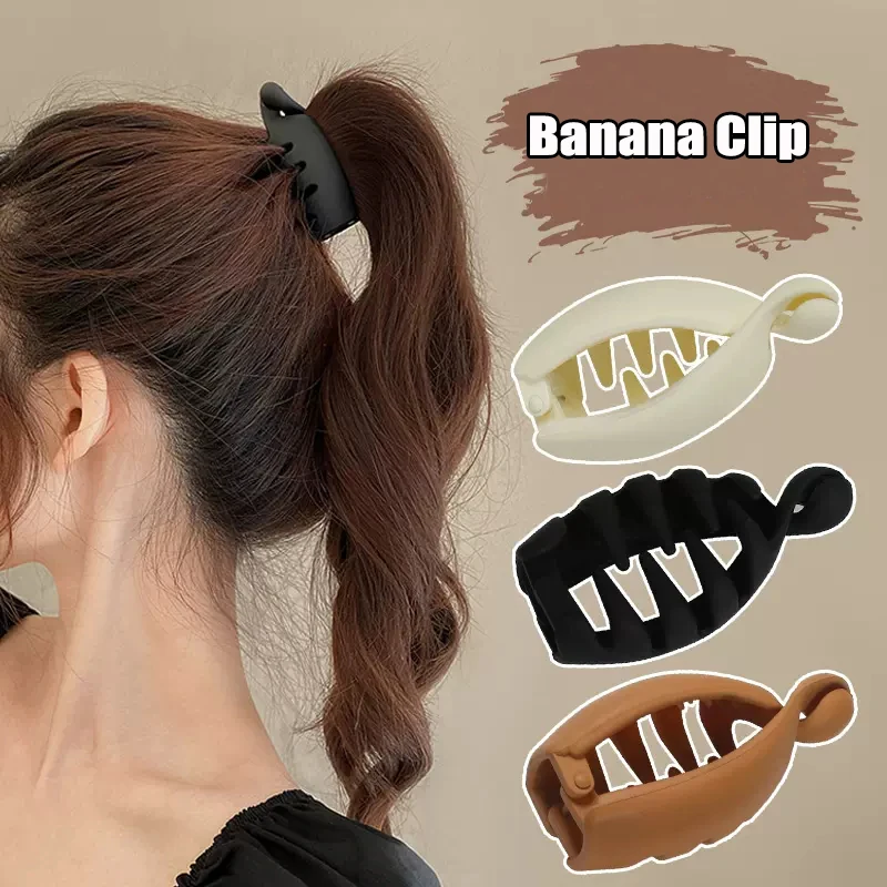 Frosted High Ponytail Clips Solid Color Banana Clip Women Hair Style Accessories Fashion Ponytail Barrettes Hair Claws Hairpins