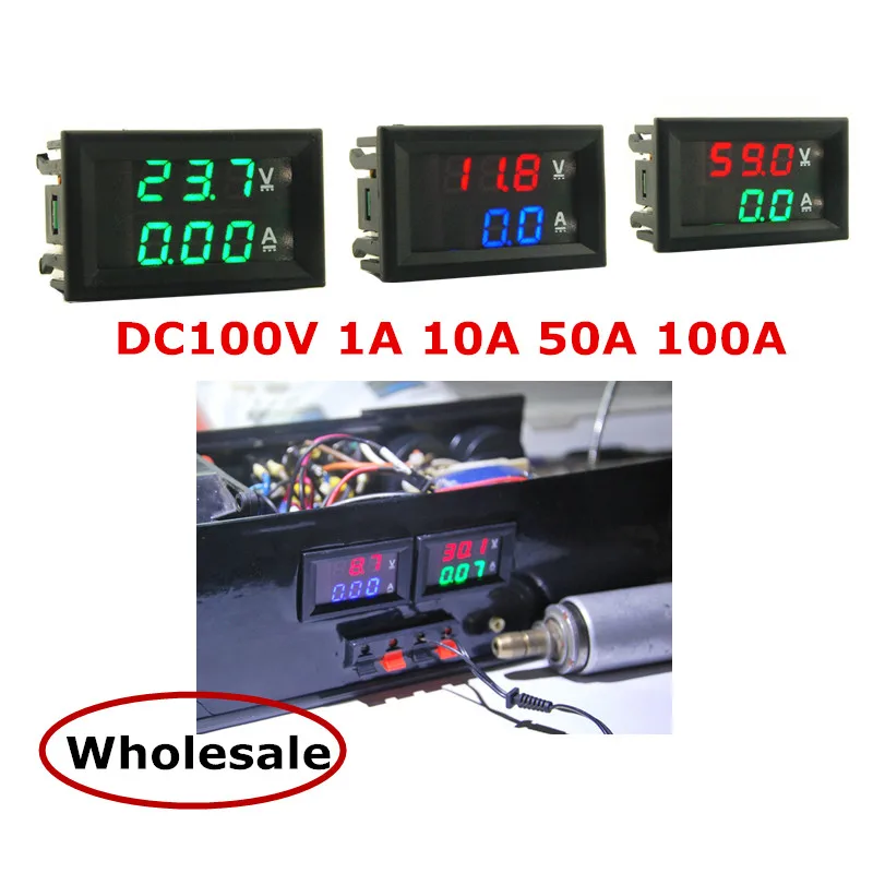 DC 100V 1A 10A 50A 100A Mini 0.28inch LED DC woltomierz cyfrowy amperomierz woltomierz amperomierz napięcie/amperymetr