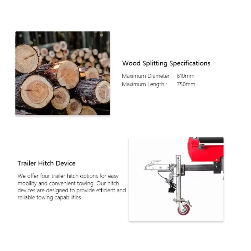 30T Wheel-Type Hydraulic Log Splitter Garden/Agriculture/Farm Wood Splitting Machine