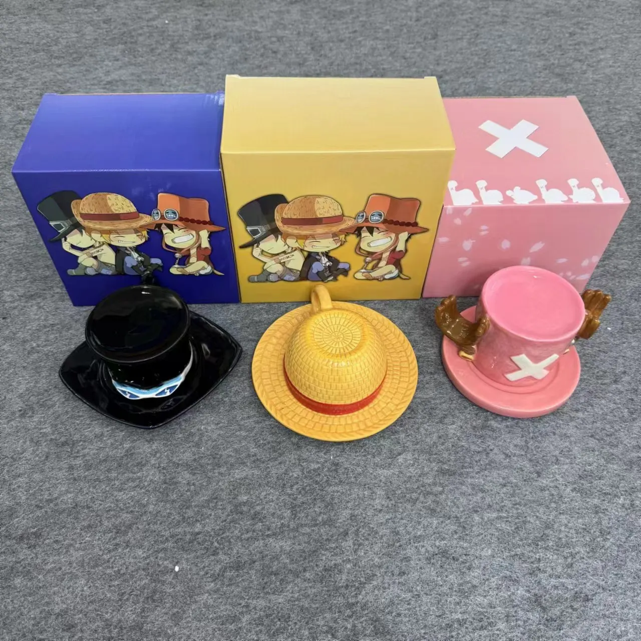 in stock One Piece ASL hat Ceramic cup Ace Luffy Saab Cartoon mug Cute cup Decoration Collection handmade ceramic cup gifts