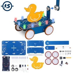 DIY Magnetic Duck Car Soldering Project Practice Kit with LED Lights DIY Magnetic Vehicle Kit for STEM Education Physics Teach