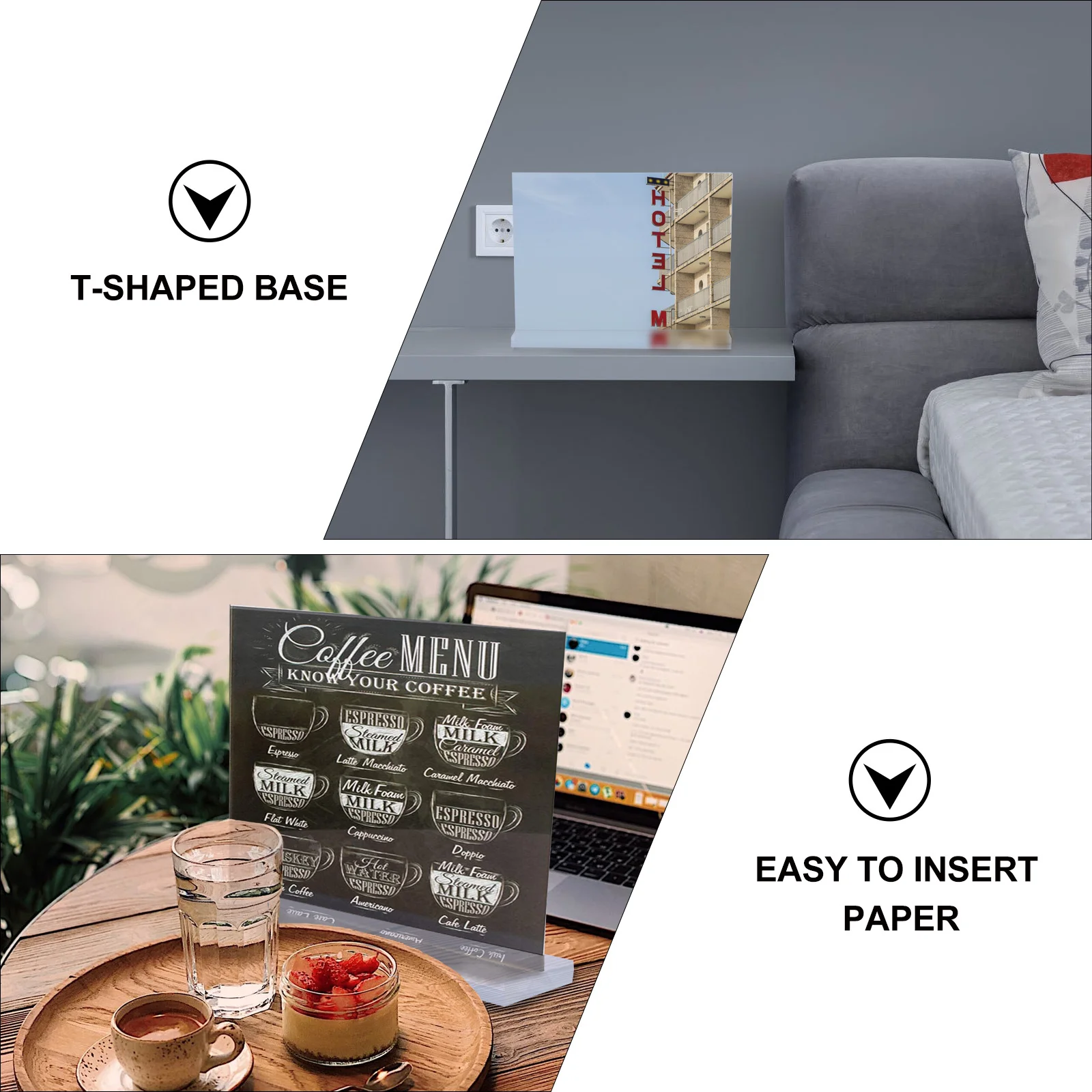 1Pcs Transparent Acrylic Sign Holder Durable Price Display for Shops Retail Easy Insertion No Additional Support