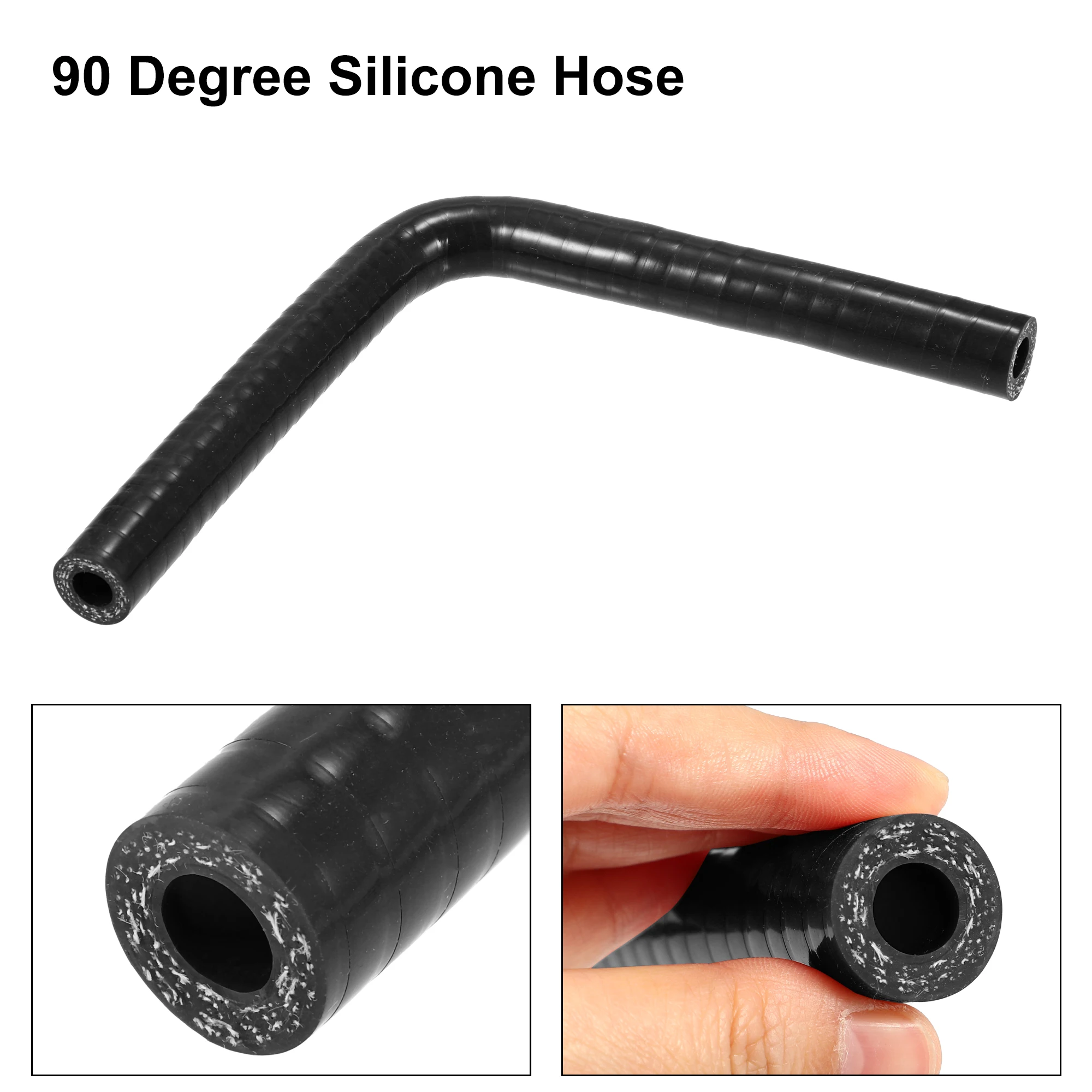 UXCELL 90 Degree 9.5/11/13/16/19/22/25/28/32/35/40/45/48/54MM Elbow Silicone Hose Coupler Intercooler Tube 150*150MM Black