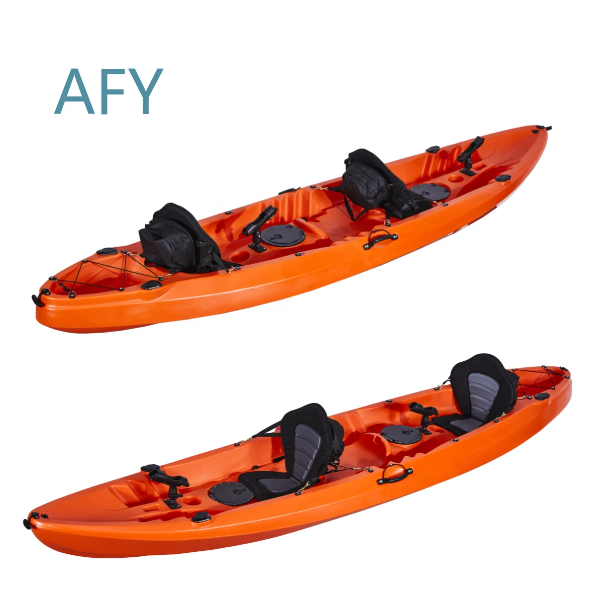 Family Kayak for 3 People Sit-on-Top Cruising Fishing Boat Rowing Canoe Adult Fishing Tour River Use Inflatable Kayak