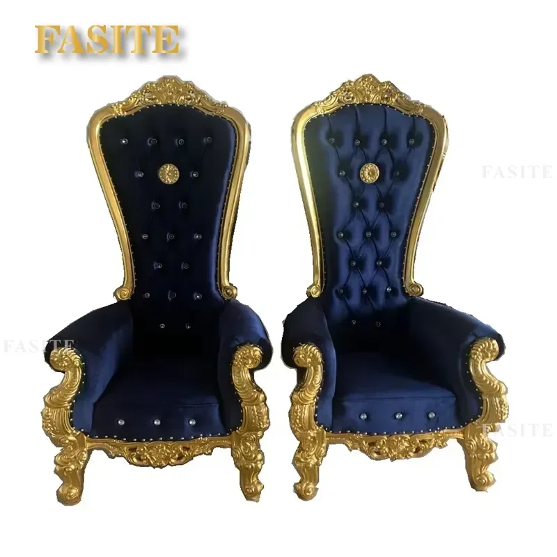 Luxury High Quality King Throne Chair Royal Style Cheap Gold Wedding Chair for Bride and Groom