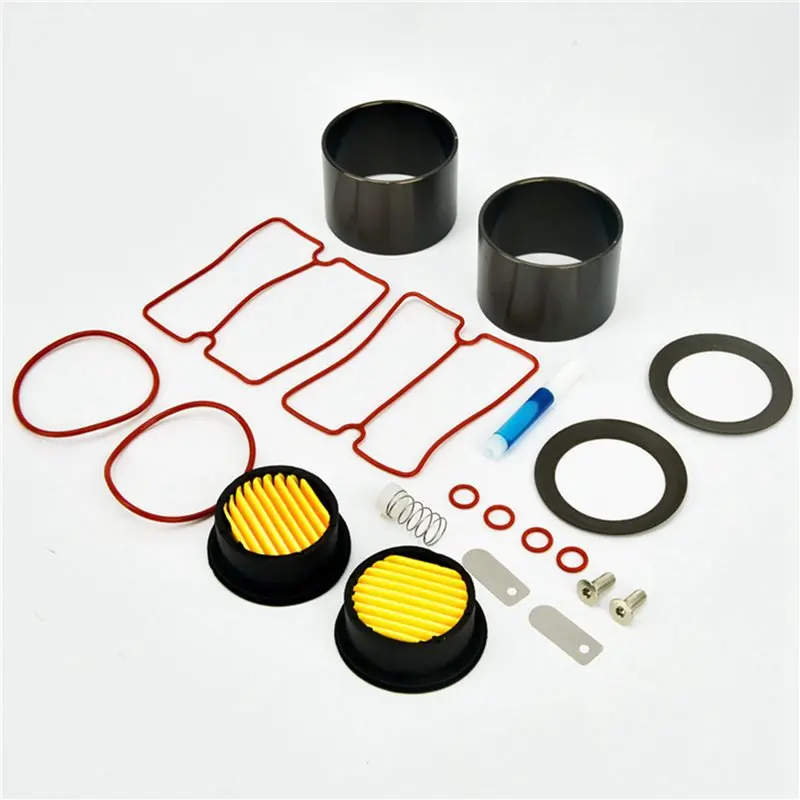DT15 2X Oil Free Cylinder Sleeve Piston Ring Kit for 550W Mute Air Compressor Accessories 63.5x69x24.5mm Metal Rubber