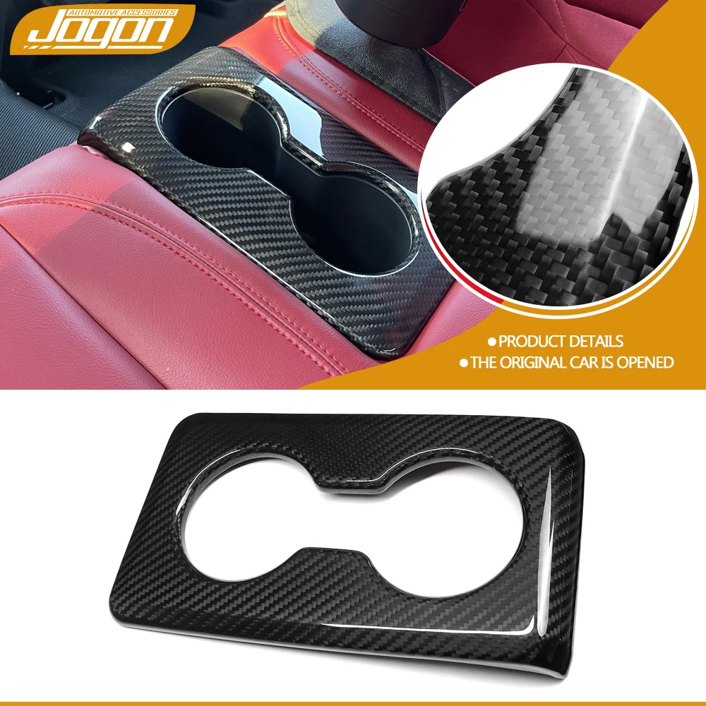 Real Carbon Fiber Center Control Rear Seat Water Cup Holder Panel Trim For Acura Integra Type S 2023 24 Car Accessories Interior