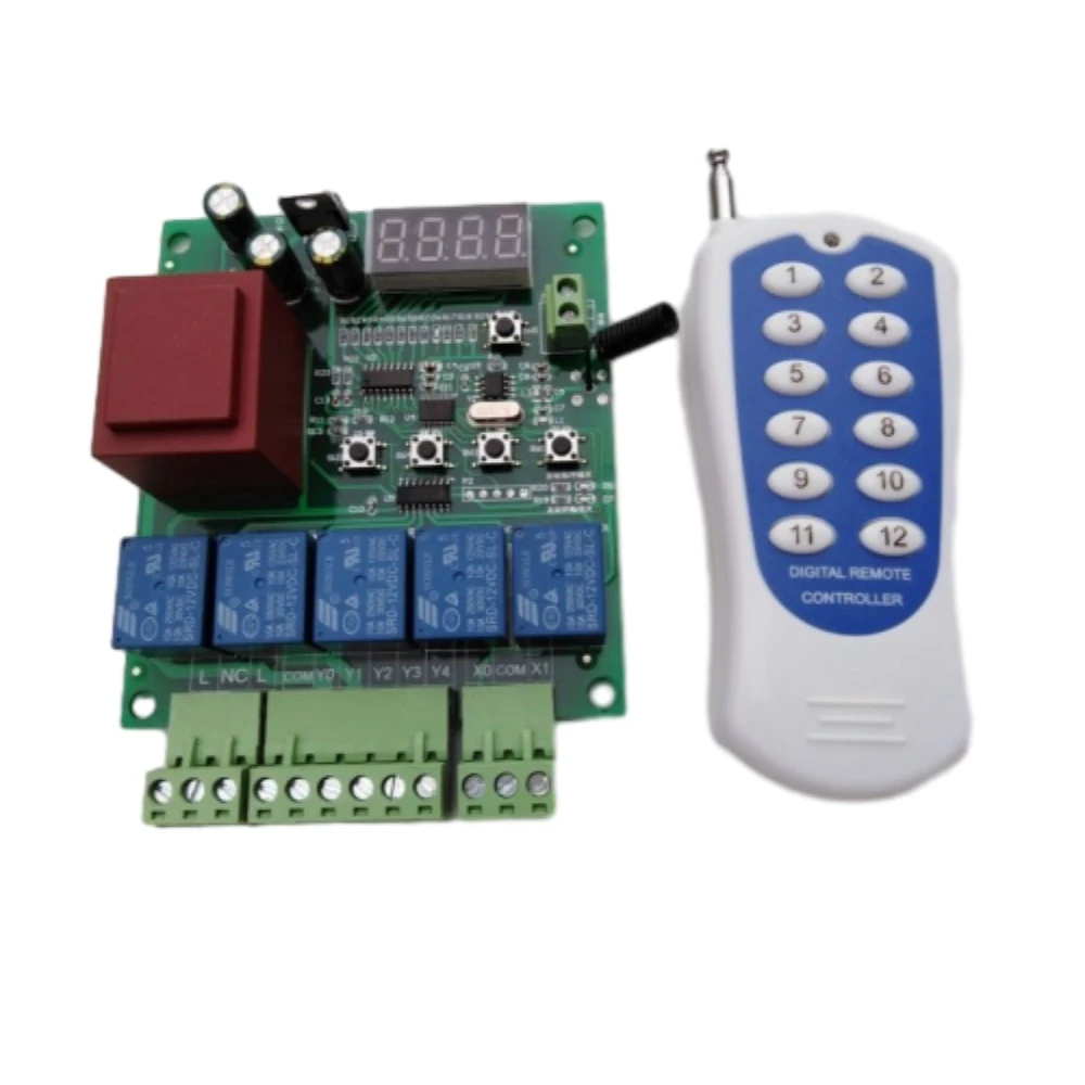 AC380V 10A Relay Wireless Remote Control Switch RF 433Mhz Transmitter Circuit Control On/OFF Switch Board For LED Lamp Motor