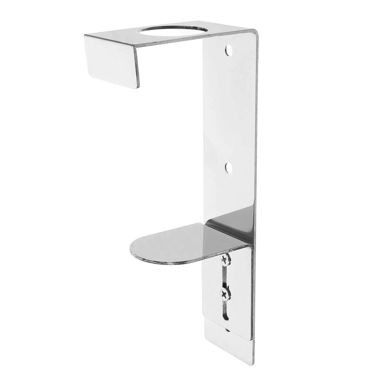 

Stainless Steel Soap Dispenser Holder Shampoo Bottle Wall Mount Rack Bathroom Kitchen Organizer No Punch Installation