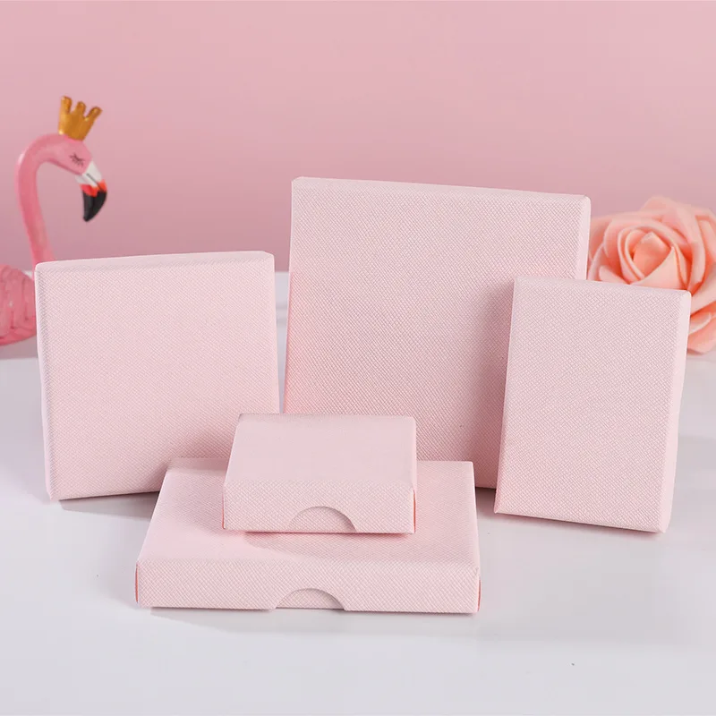 

12Pcs 1.5cm Paper Cardboard Jewelry Packaging Boxes Ring Necklace Bracelet Card Kraft Cotton Filled Gift Storage Case Box