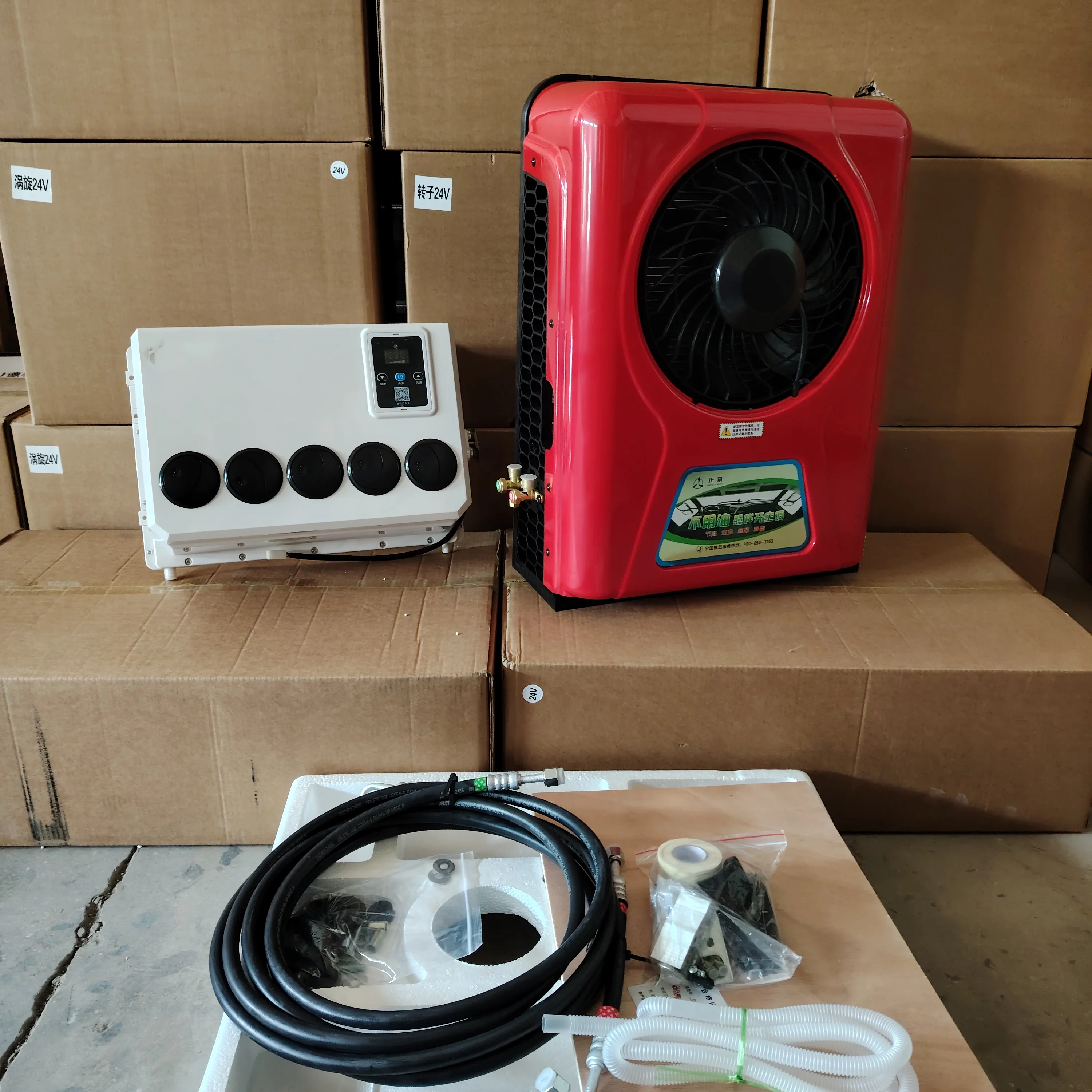 مبرد فان الحفارة 12 فولت 24 فولت شاحنة نائمة أنظمة تكييف الهواء الأخرى مكيف هواء لوقوف السيارات #6