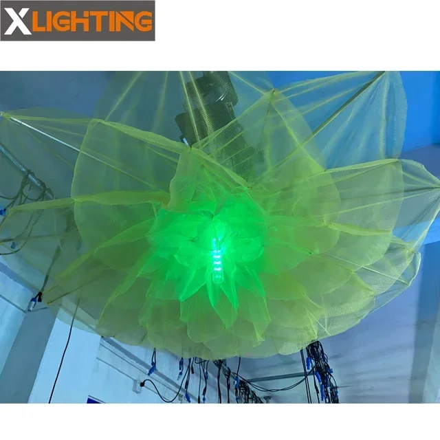 In Stock Kinetic sculpture decoration lifting ball led unfolding kinetic lights that bloom like flowers