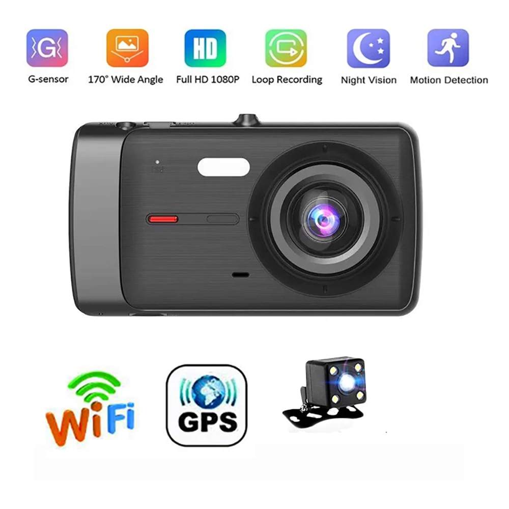 Car DVR WiFi GPS 1080P Full HD Dash Cam Rear View Vehicle Car Camera Drive Video Recorder Black Box Auto Dashcam Car Accessories