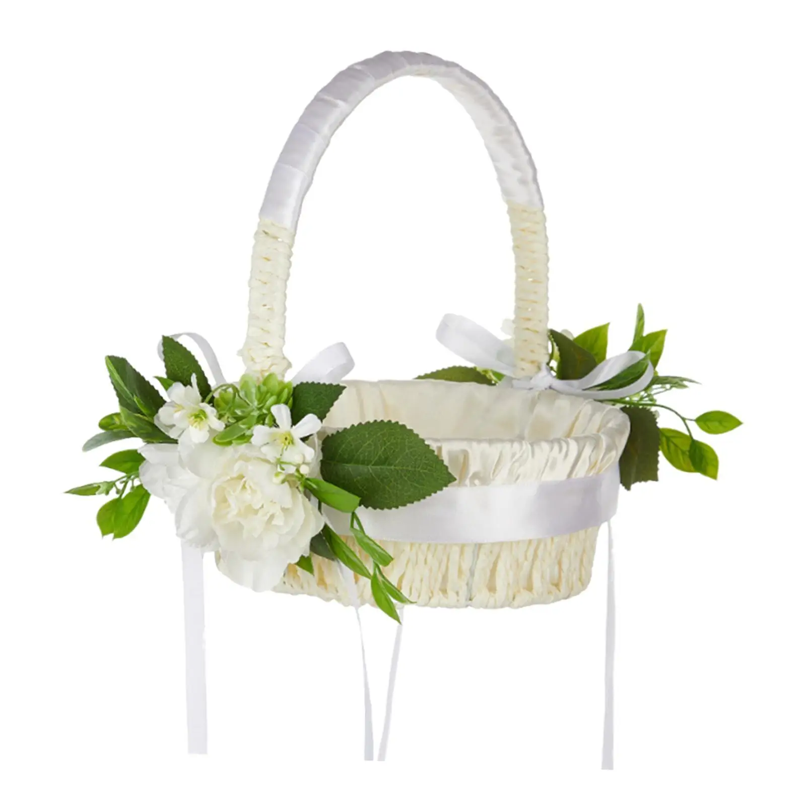 Wedding Basket Bridal Engagement Ribbons Shower Table Wedding Flower Basket