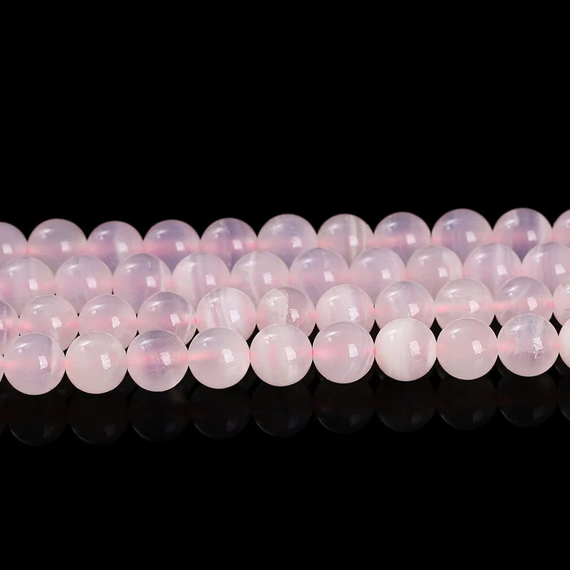 Natural Stone Pink Calcite Beads Round Smooth Loose Spacer Gemstone 6 8 10mm For Jewelry Making Diy Bracelet Necklace Accessory