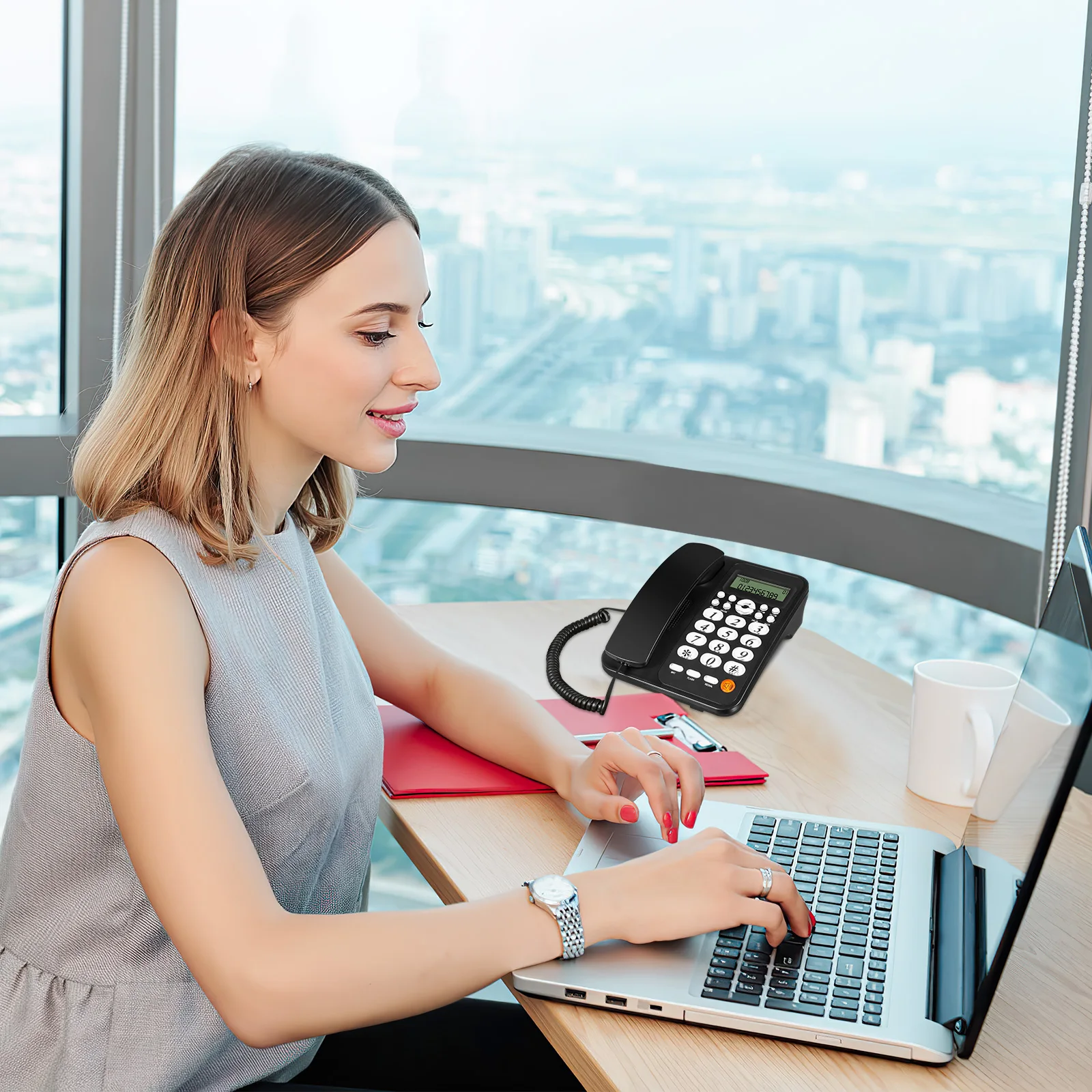 Clear Caller ID Corded Phone Office Home Telephone Call Rejection Forwarding Function Desktop House Landline Stable Signal
