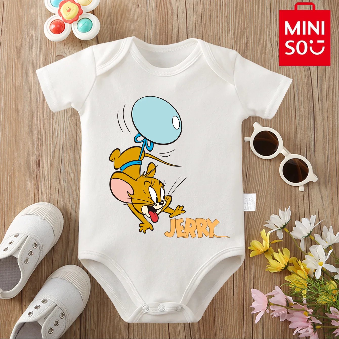 

100% Cotton MINISO Cloths Tom and Jerry Comfortable and Soft Cute Onesie Bodysuit for Baby Jumpsuit for 0 To 12 Months Newborn