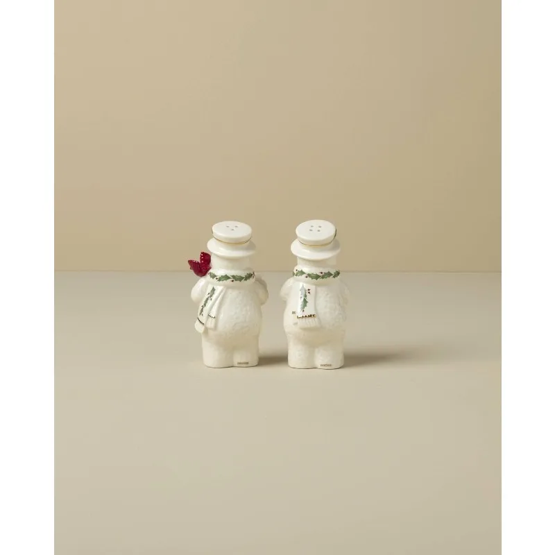 مجموعة ملح وفلفل لرجال الثلج من هابي هولي دايز، قطعتين، عاجي، استضافة عيد الميلاد والعطلات