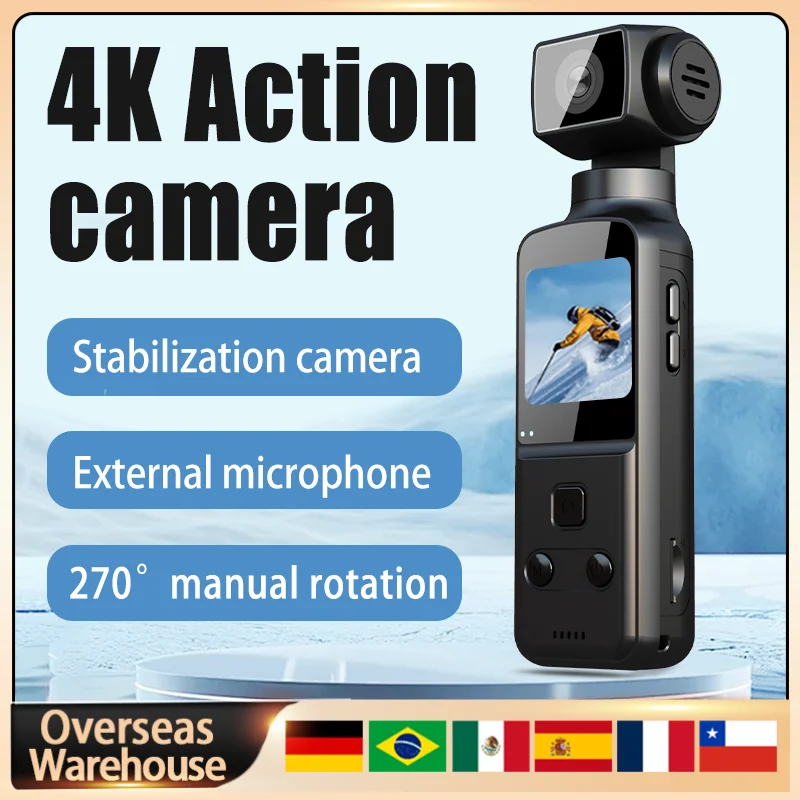 

Pocket Camera 1080P 4K WiFi Full HD Pocket Camera 270 Rotatable Mini Outdoor Sport DV With Waterproof Case Video Camcorders Gift