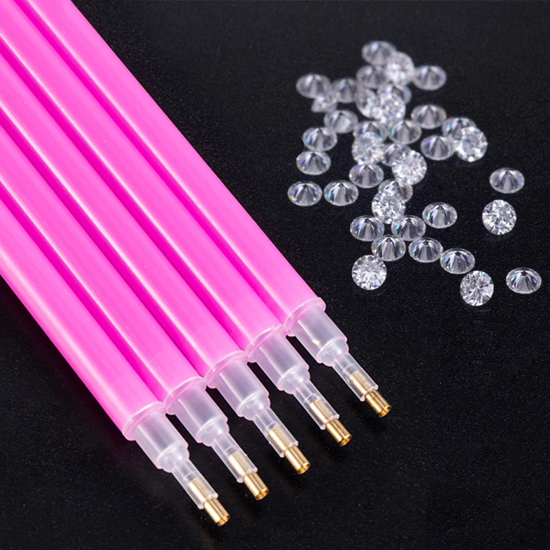 Diamond Embroidery Double Head Point Drill Pen Dot Painting Point Pen Nail Art Rhinestone Picker Wax Pencil Crystal Handle Tool