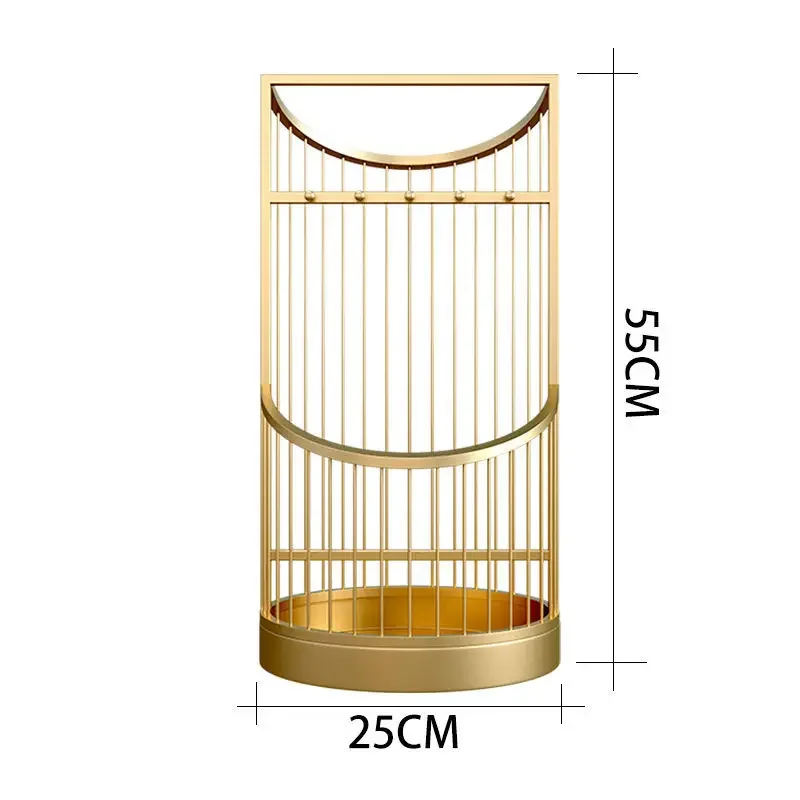 Imagem -06 - Gold Metal Umbrella Stand Holder Rack de Armazenamento de Guarda-chuva Porta do Escritório Doméstico Titulares de Organizador de Balde de Artefato