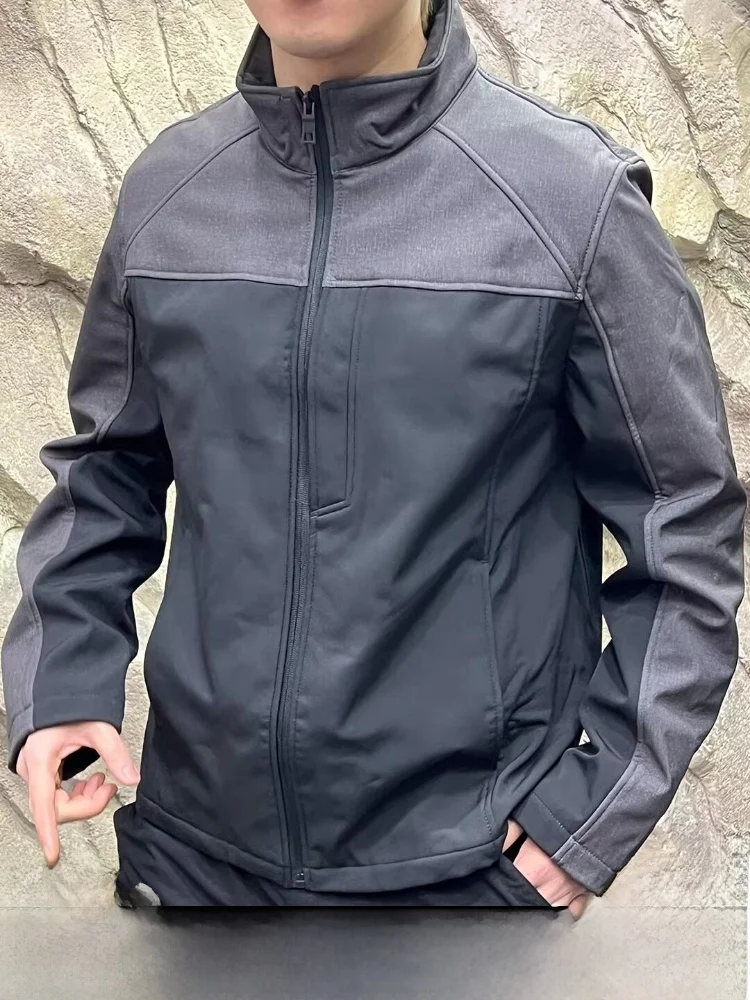 

Warm Fce Lined Men's Jaet Soft ell Windproof Waterproof 3D Tailoring Autumn Winter Outerwear Casual Sle Zipper Closure