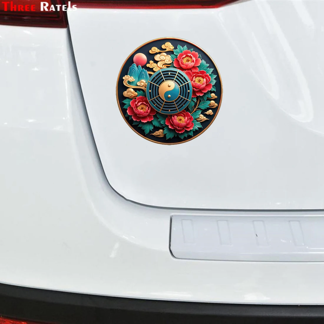 Three Ratels CG2 Oriental Protection Bagua Picture Good Luck Stickers for Home Decoration Personalized Car Stickers