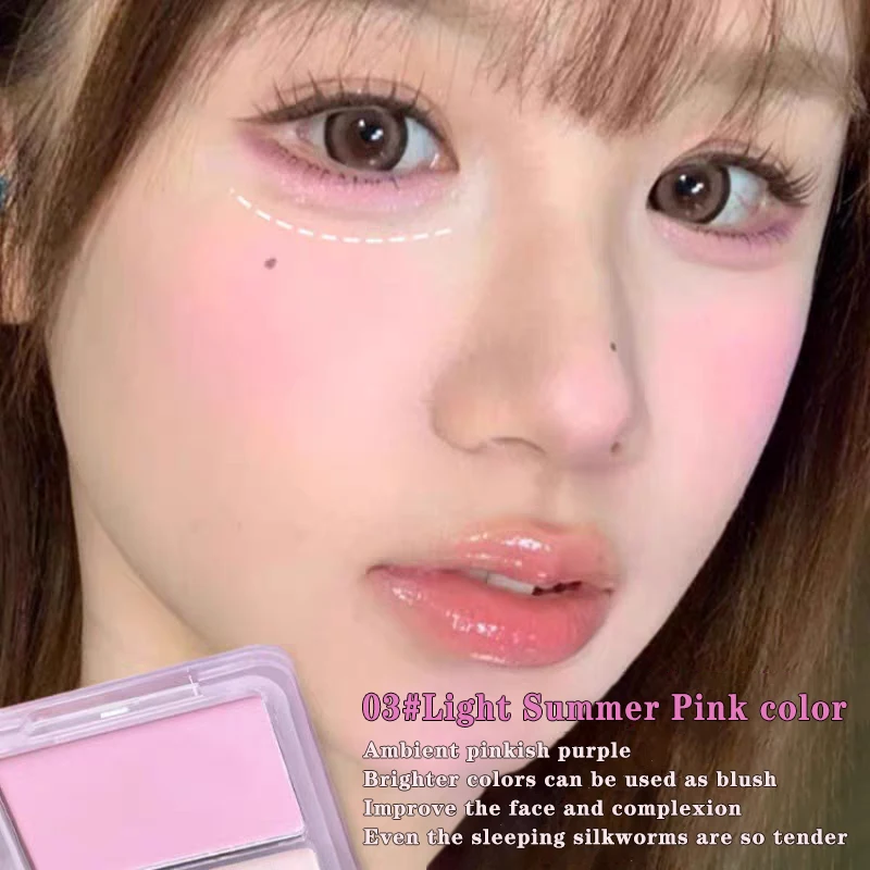 Contorno de alto brilho 2 em 1, brilho facial fosco de dois tons, paleta de blush de sombra tridimensional, maquiagem estilo coreano