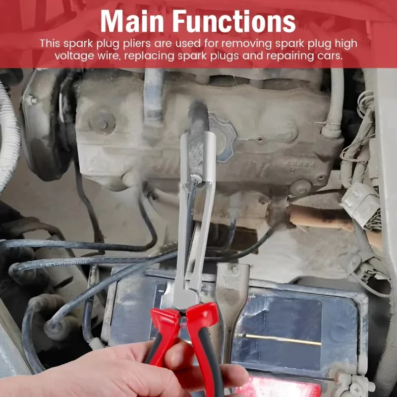 1Pc Car Spark Plug Pliers High Voltage Cylinder Cable Removal Tool Carbon Steel Car Spark Plug Wire Removal Pliers Tool for Car
