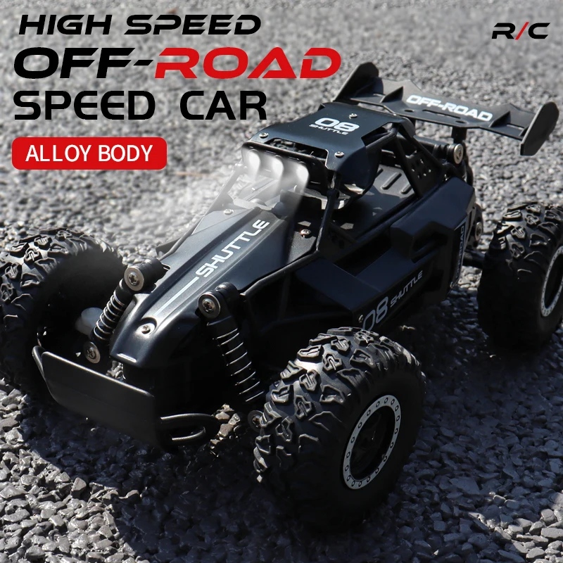 Carro RC com luz LED para crianças, modelo 2.4G, 2WD off-road, controle remoto, veículo de escalada, carros ao ar livre, brinquedos presentes, novo, 1:16, 1:20