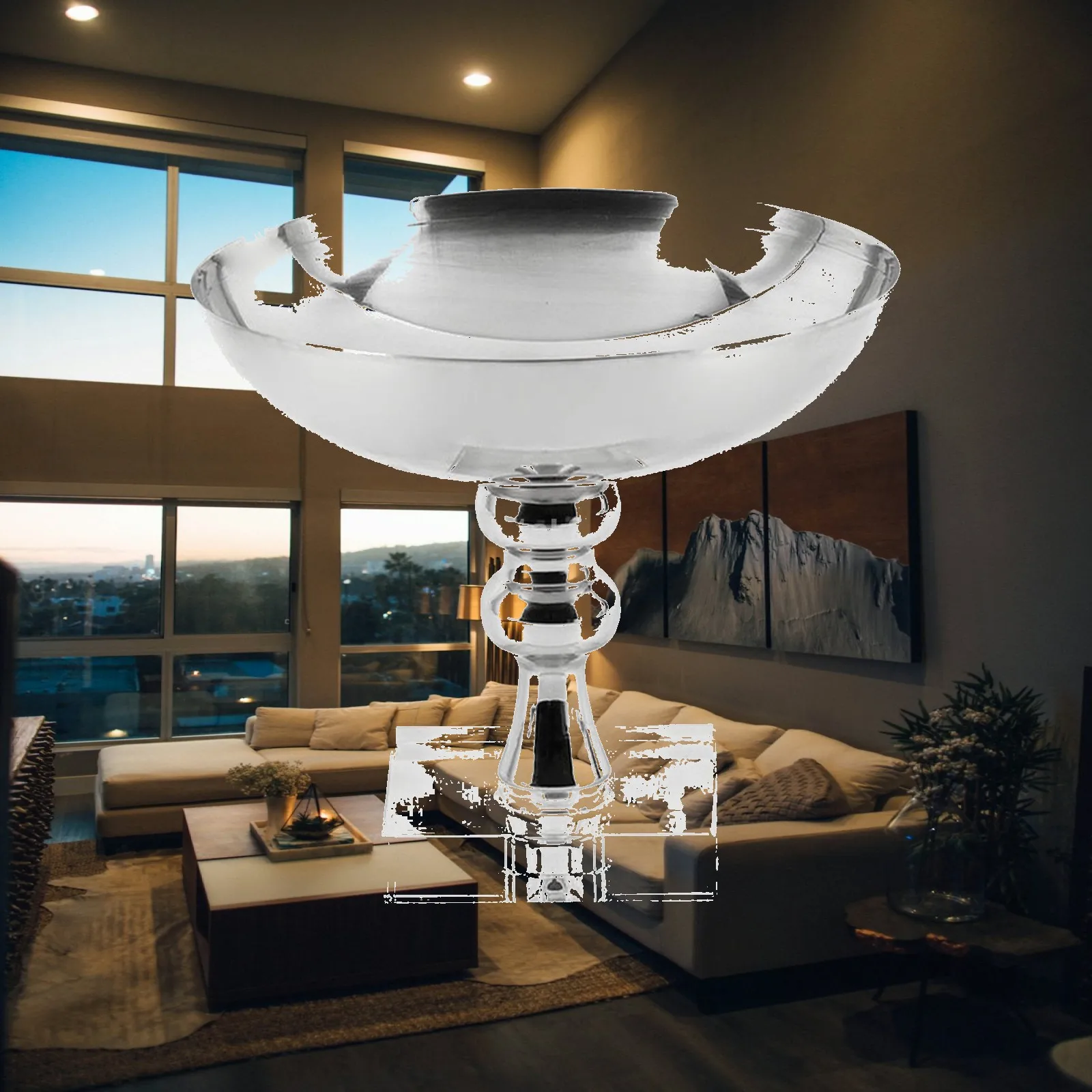 Pedestal Fruit Bowl with Crystal Base Balanced Decorative Fruit Bowl Reflective Contemporary for Hosts, Dining Table, Buffet