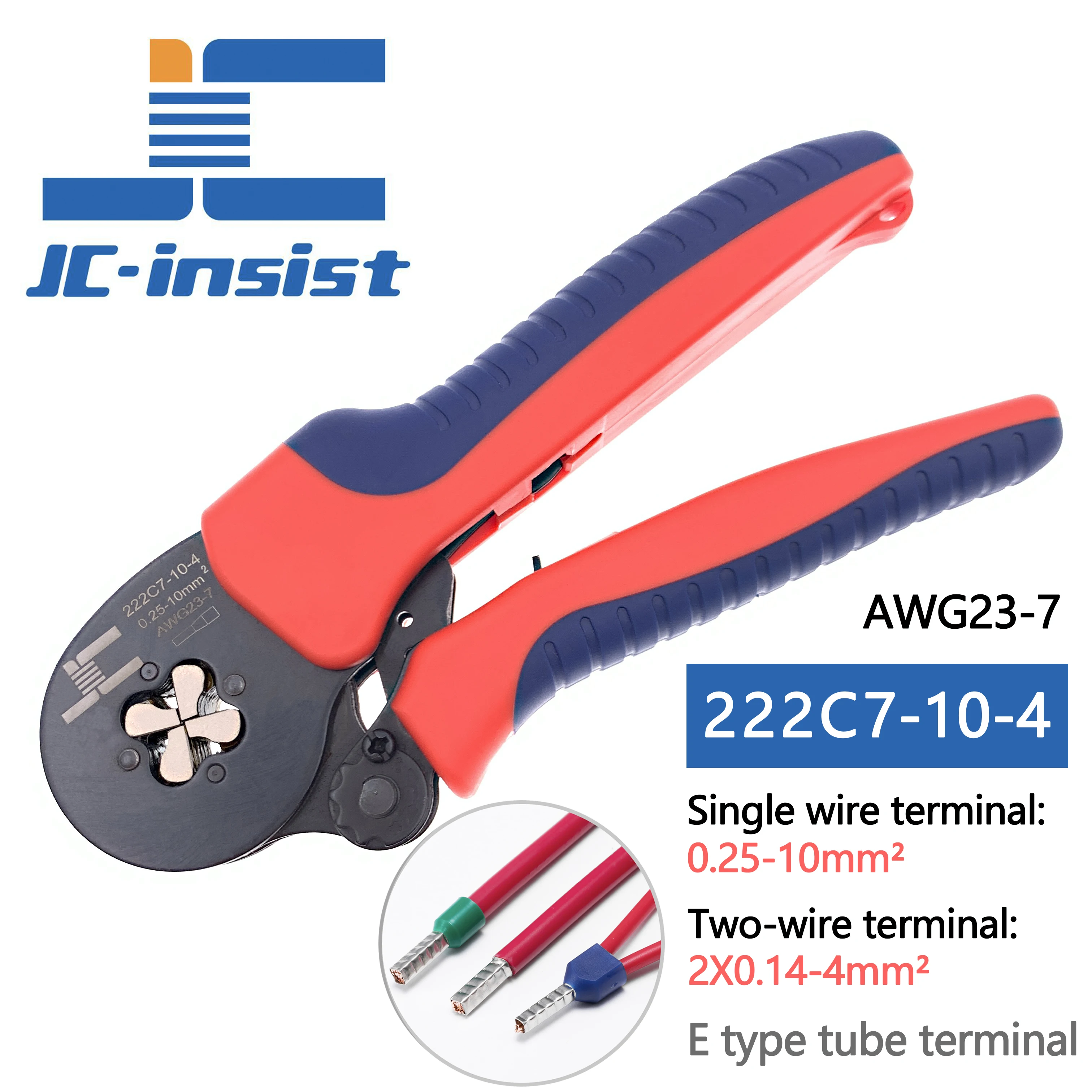 Tubular Terminal Crimping Pliers 0.25-10mm2 0.25-16mm2 quadrilateral hexagon