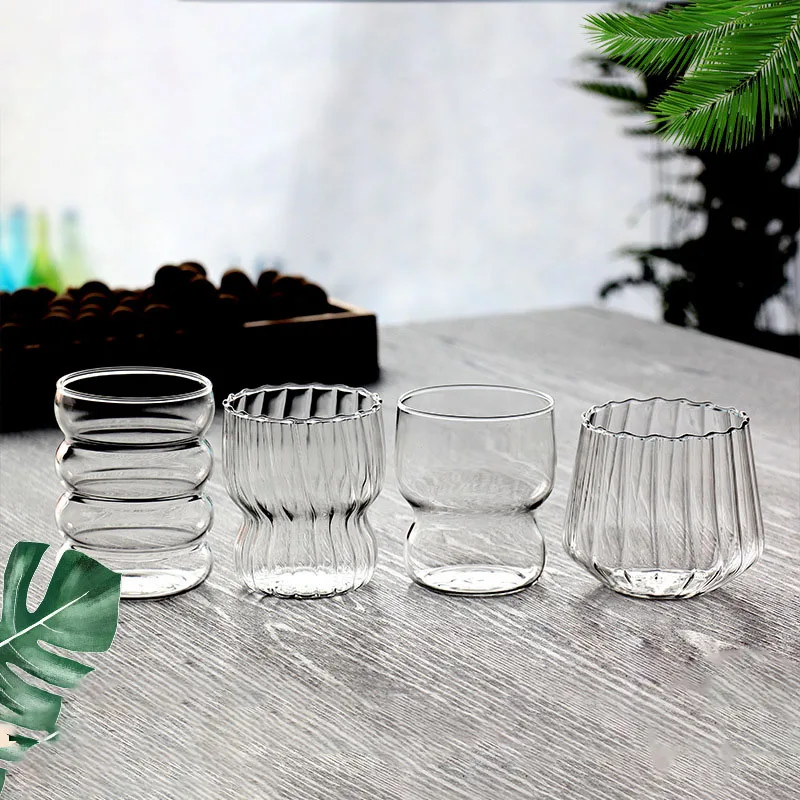 Creative Diy Candle Empty Cups Heat Resistant Stripe Clear Bottle Glass Jars Handmade  Dessert Scented Candles Glass Empty Jars