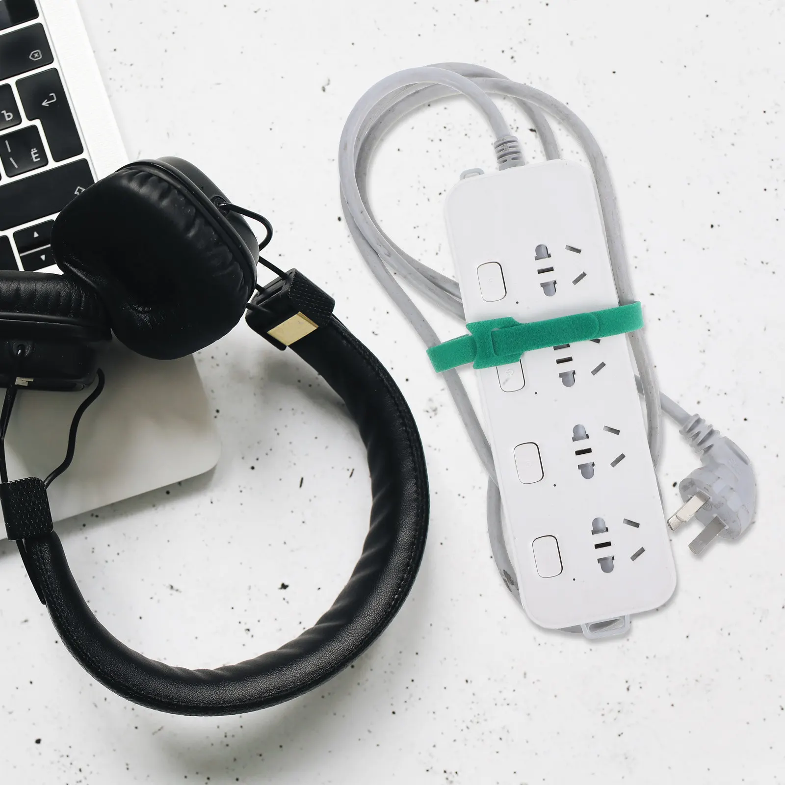 100 Pcs Cable Straps Management Ties Appliance Cord Wrap Holder for Wrapping Green Charging Organizer