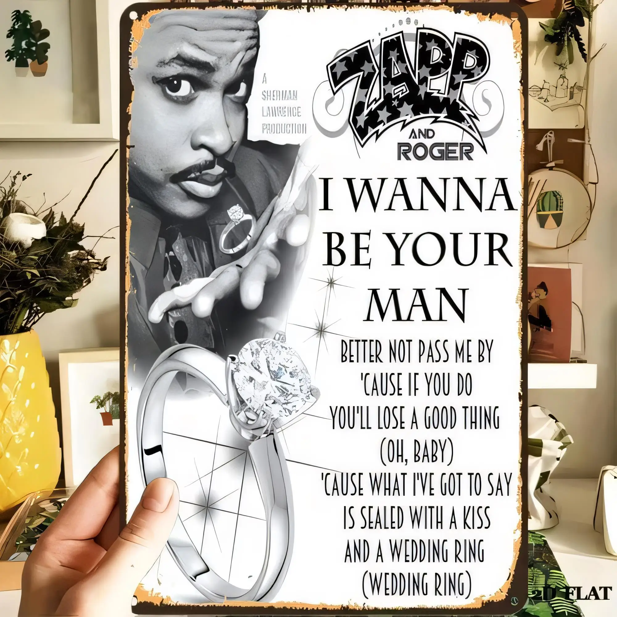 Tin Sign Retro I Wanna Be Your Man Stethoscope Doctor Nurse Black White Music Bar Cafe Wall Decor Vintage Metal Plaque for Man C