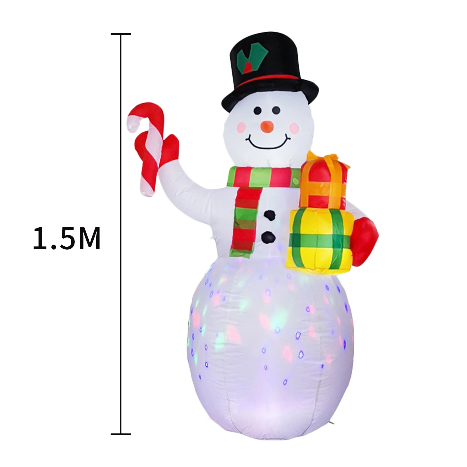 Christmas Inflatable Snowman Family Built-in LED Lights Inflatable Model Indoor Outdoor Ornament Xmas Holiday Party Garden Props