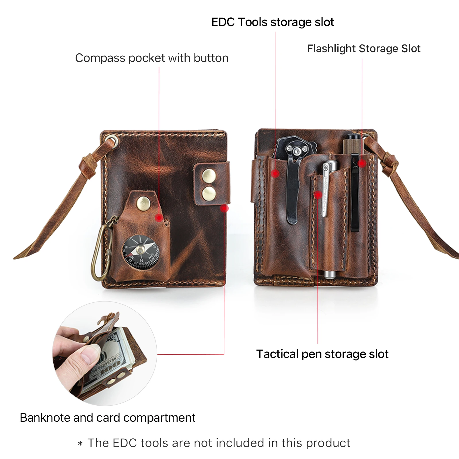 Hiram Tactical EDC Molle Utility Pouch Mini Knife Compass Flashlight Card Storage Bag Outdoor Hiking Camping Hunting