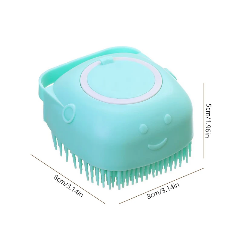 Q4-Pet Bathing Brush Soft Silicone Massager Shower Gel Bathing Brush Clean Tools Comb Dog Cat Cleaning Grooming Supplies