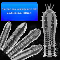 Crystal Penis Sleeve Big Particle Penis Enlargement Sleeve Sex Toys for Men Delay Ejaculation Penis Extender Condom Sex Products