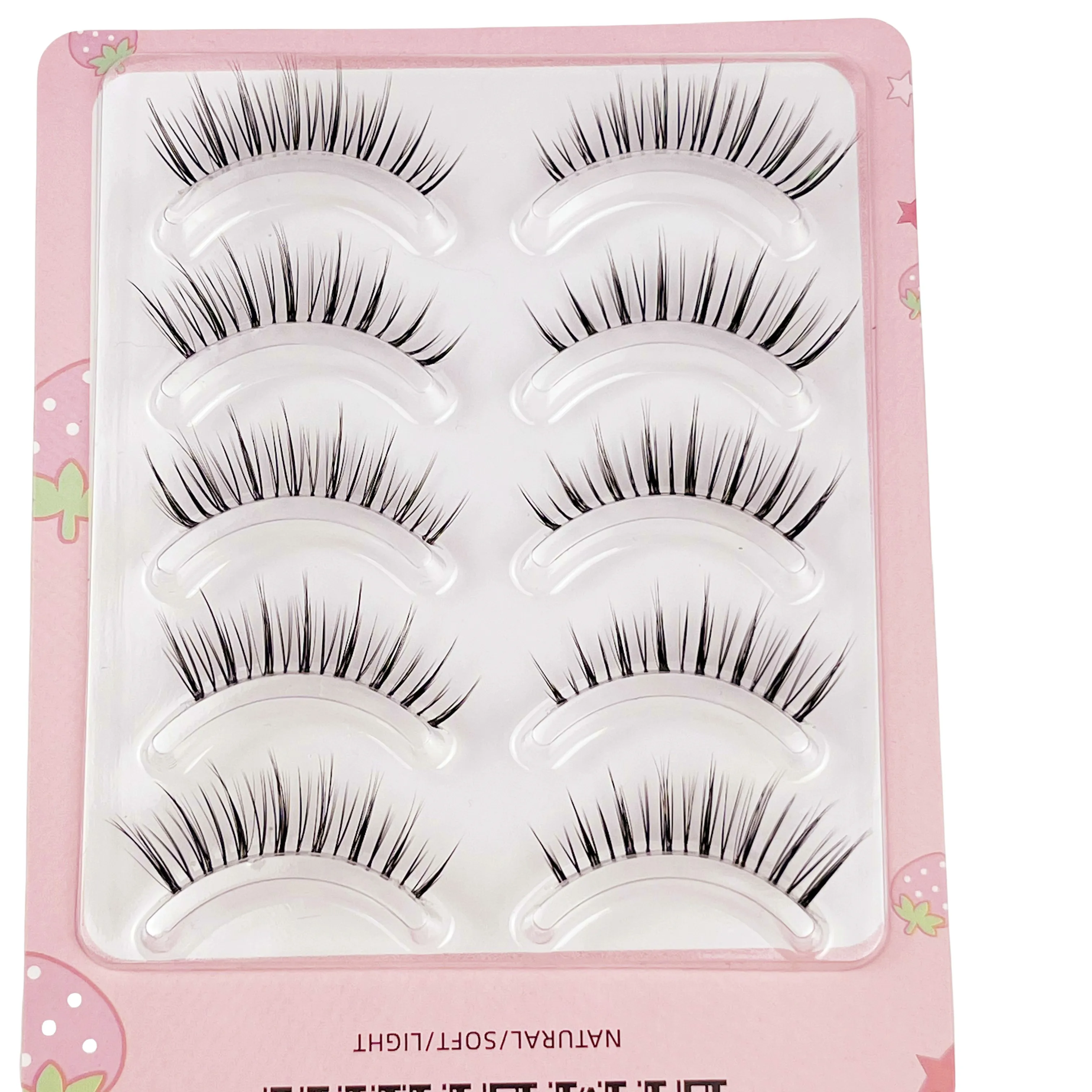 Sztuczne rzęsy są naturalne i wygodne, w kształcie kreskówkowym, cienkie i przezroczyste.