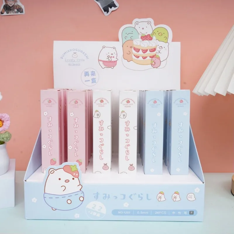22PCS Hot Cartoon Sumikko Gurashi Series Gel Pen Cute Character Creativity Pattern Smooth Writing Gel Pen Stationery Reward Gift