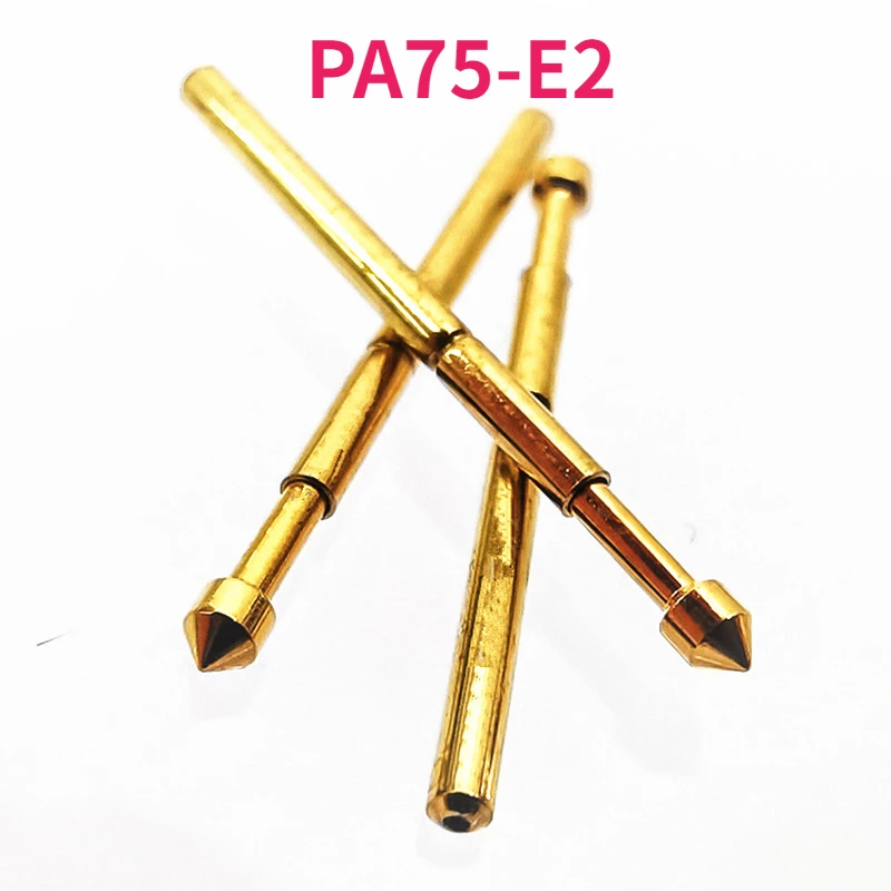 100PCS/Pack Gold Plated PA75-E2 Conical Spring Test Needle Tube 1.02MM Length 16.5mm PCB Pogo Pin