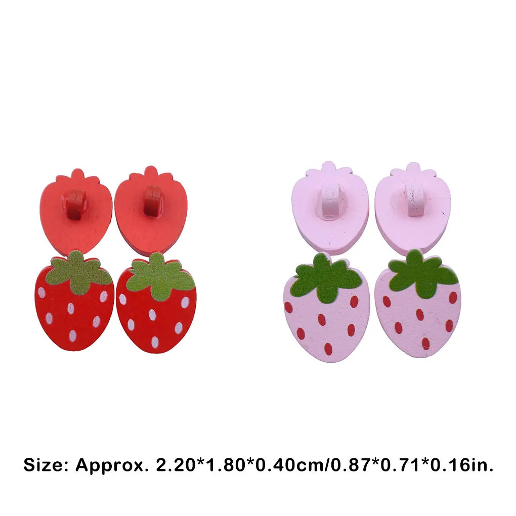 50 Pieces Strawberry Buttons Decorative Accessories Sewing Fastener Beautiful Kids DIY Button Needlework Garment Shoes