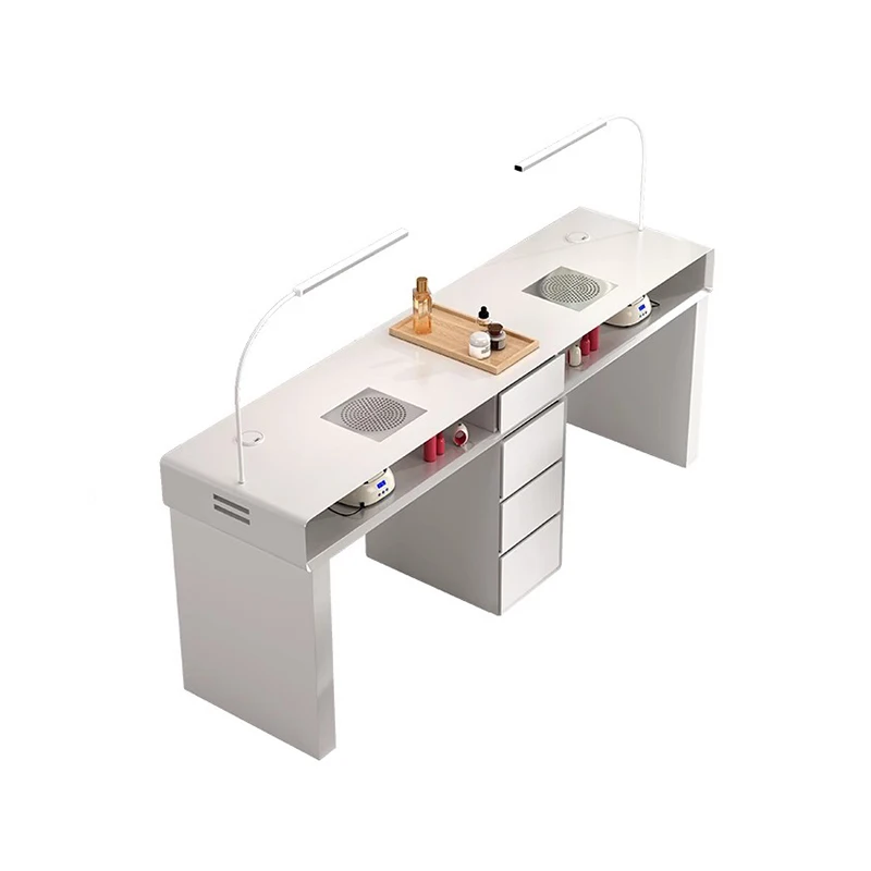 zf-Luxury Classic Table With Light Modern Marble Top Nordic Nail Desk European Aesthetic Table Manucure Nail Salon Furniture%
