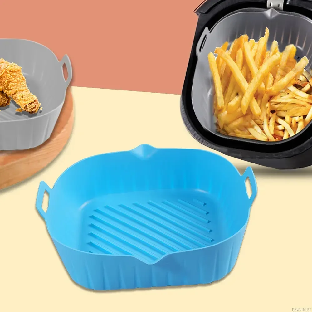 Platz Ersatz Silikon Topf Luft Friteusen Ofen Backblech Gebratenes Huhn Korb Matte Küche AirFryer Grill Pfanne Zubehör