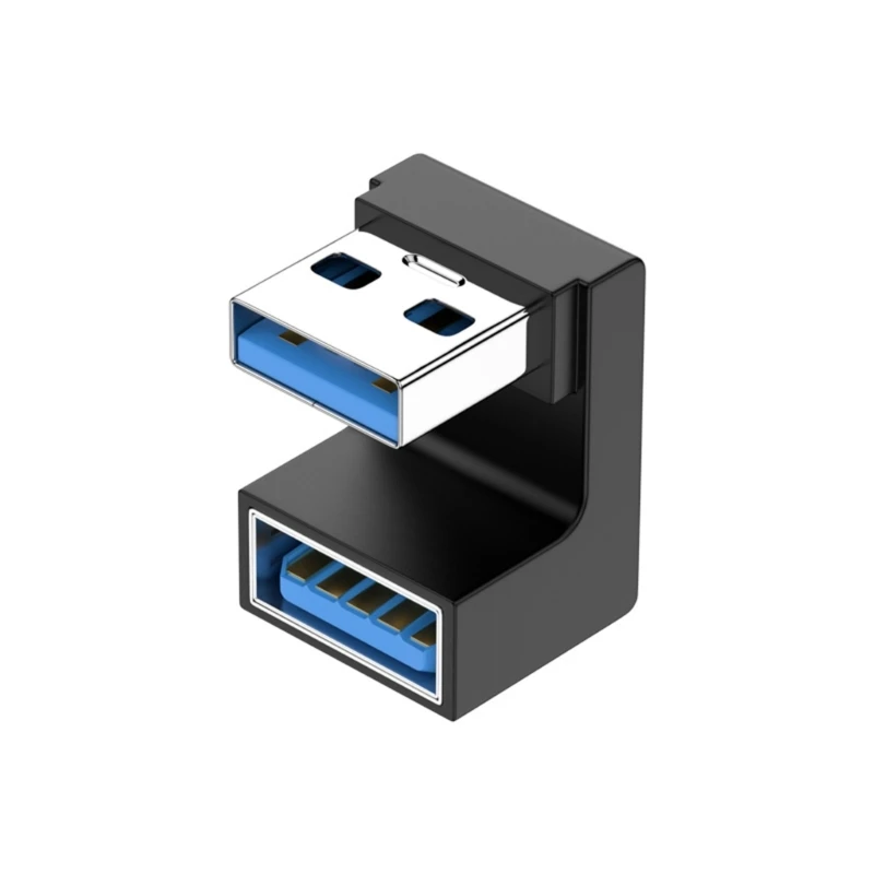 USB ذكر إلى أنثى تمديد كابل 180 درجة الزاوية اليمنى قابس مهايئ